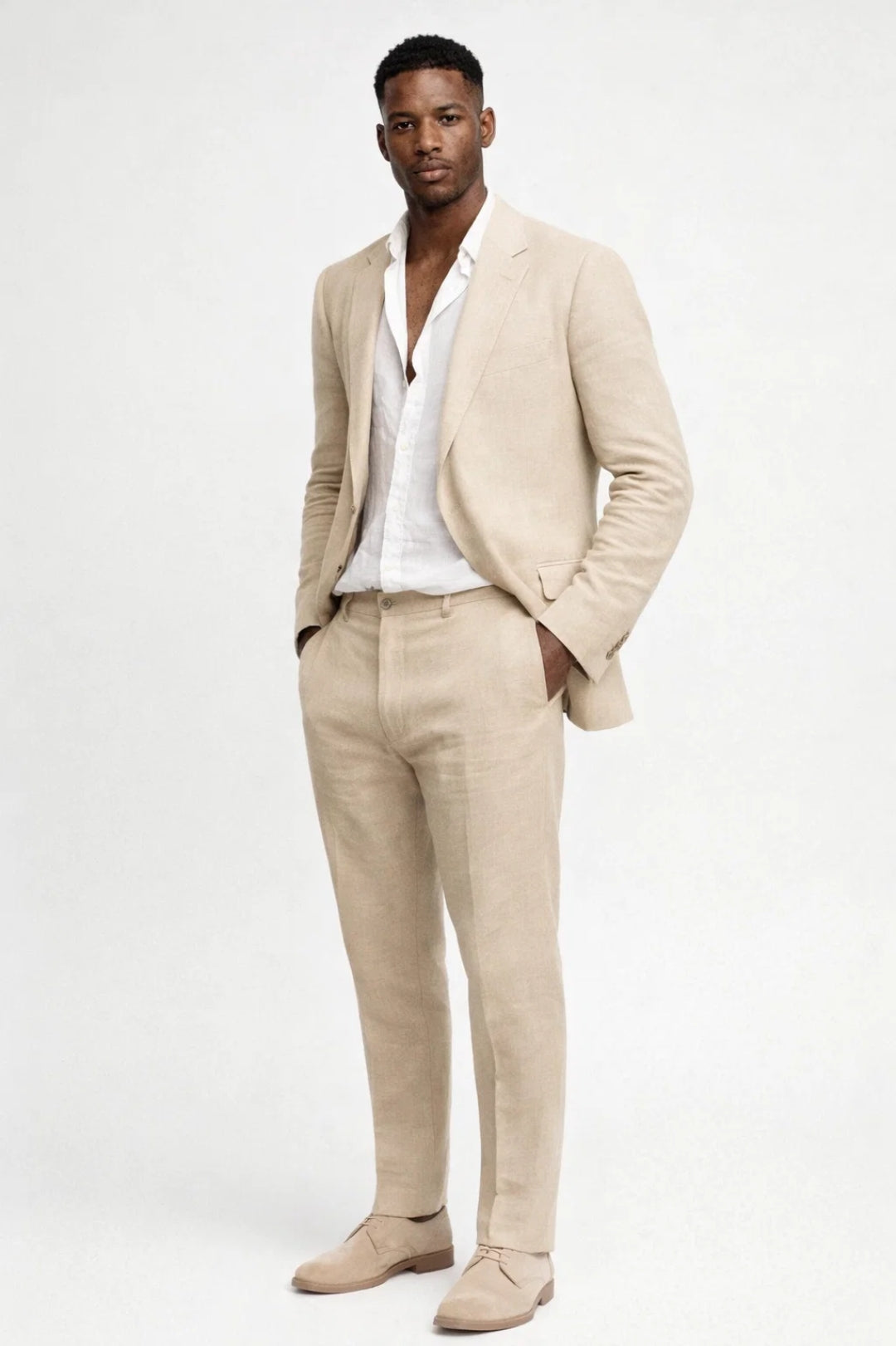 Conjunto para hombre corte regular diseño de dos piezas cuello redondo