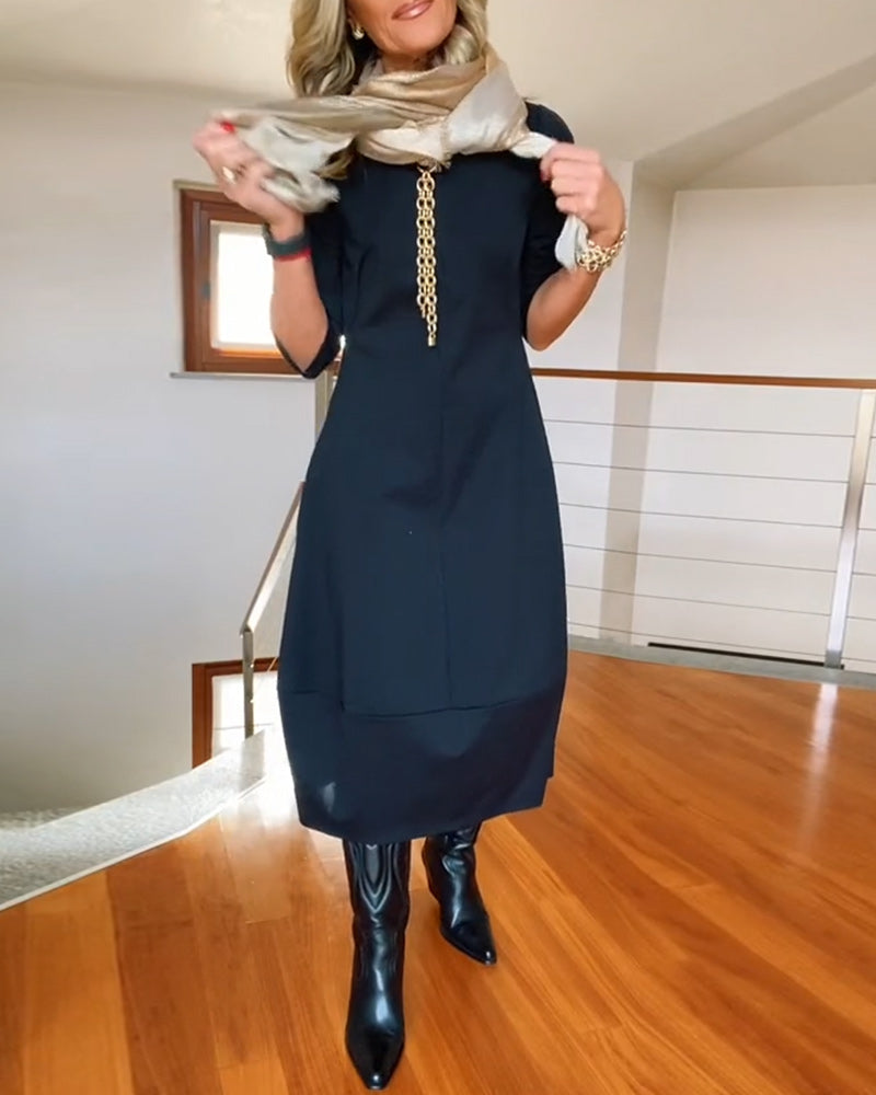 Elegant vintage maxi kjole til kvinder med lommer