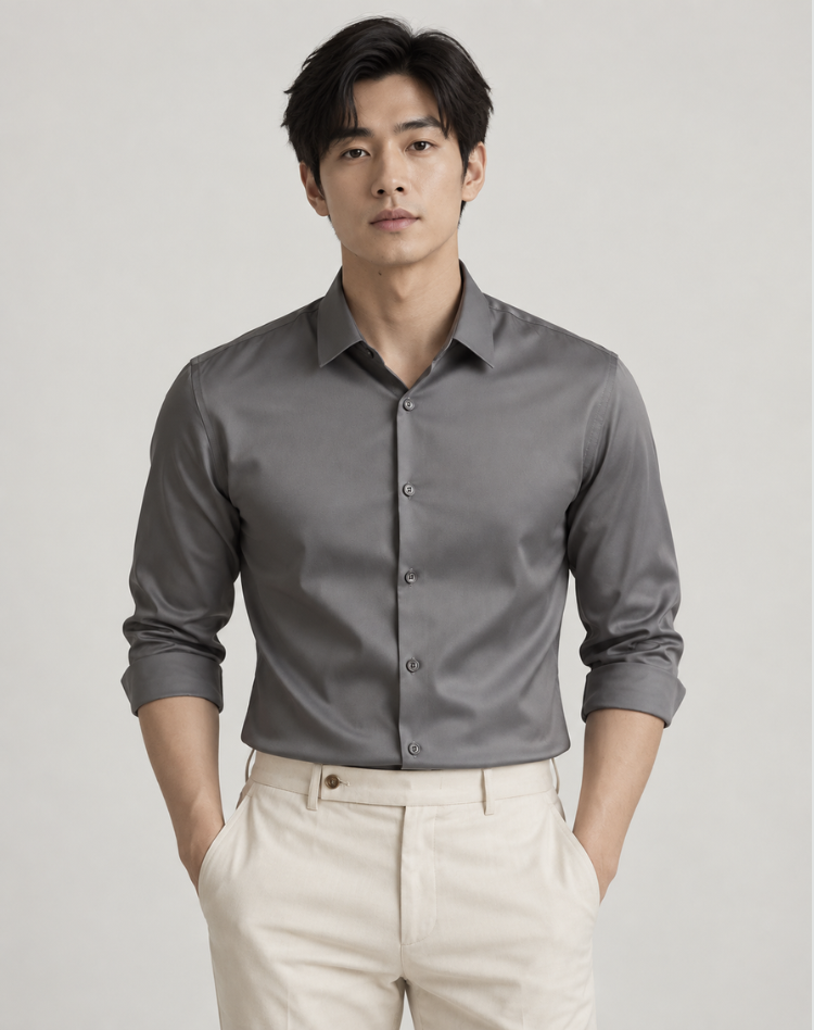 Herre Smart Casual Stretch Skjorte