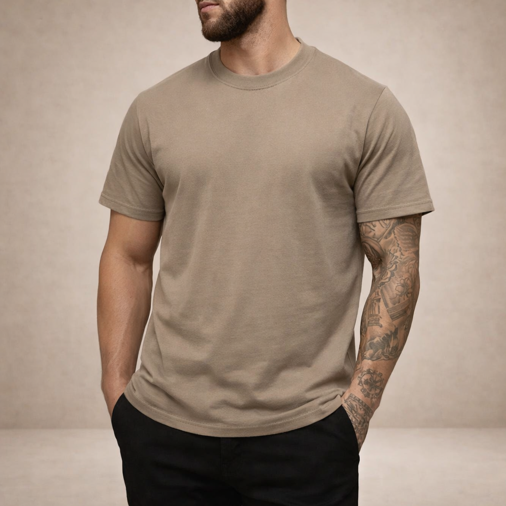 T-shirt homme coupe slim col rond manches courtes