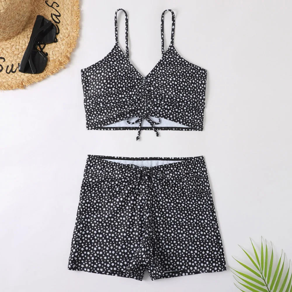 Conjunto de tankini para mujer a la moda con estampado y ajuste favorecedor