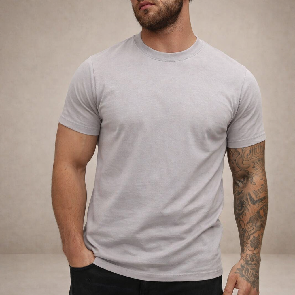 T-shirt homme coupe slim col rond manches courtes