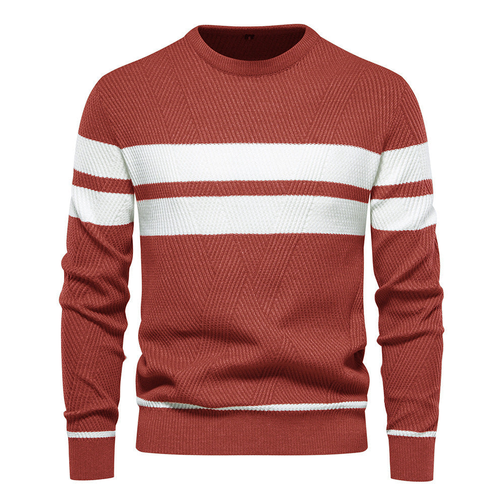 Camisola Casual às Riscas para Homem com Corte Regular