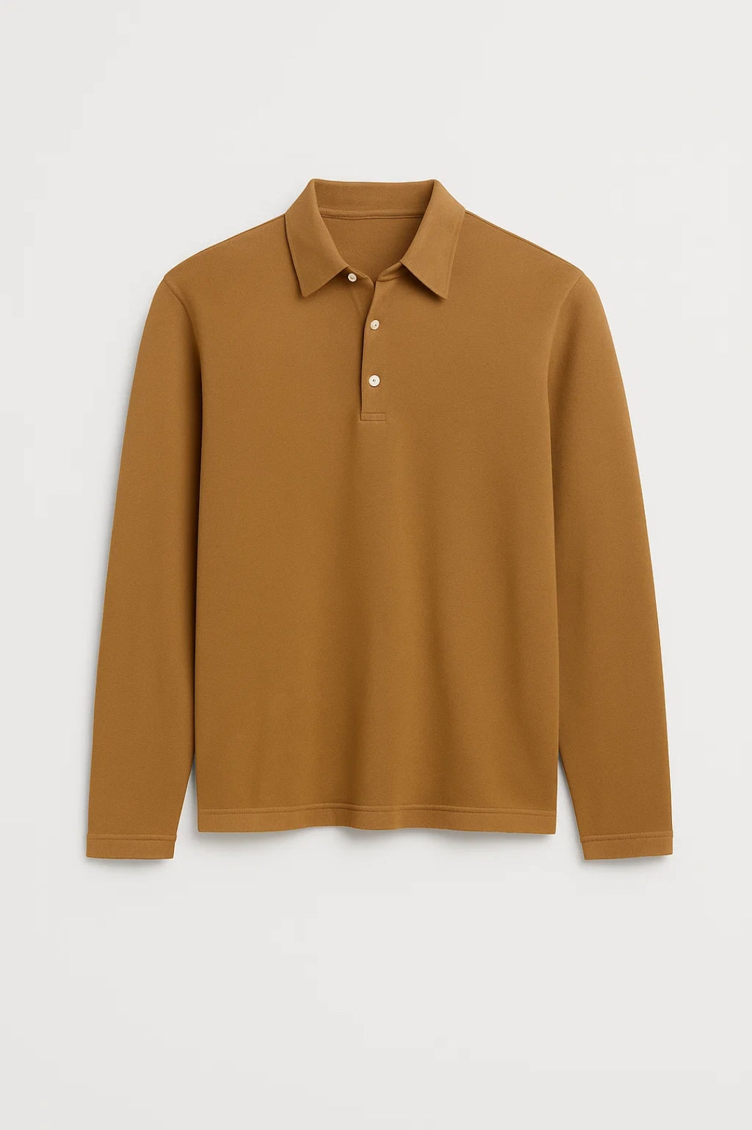 T Shirt Heren Slim Fit Lange Mouwen Polokraag Casual