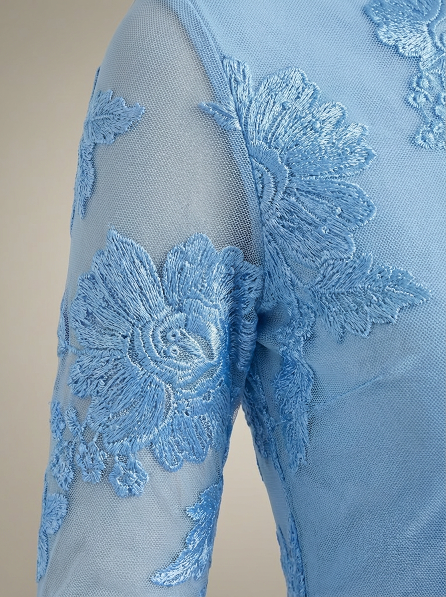 Mini Kleid Damen Eng Anliegend Blumenmuster Glockenärmel Festlich