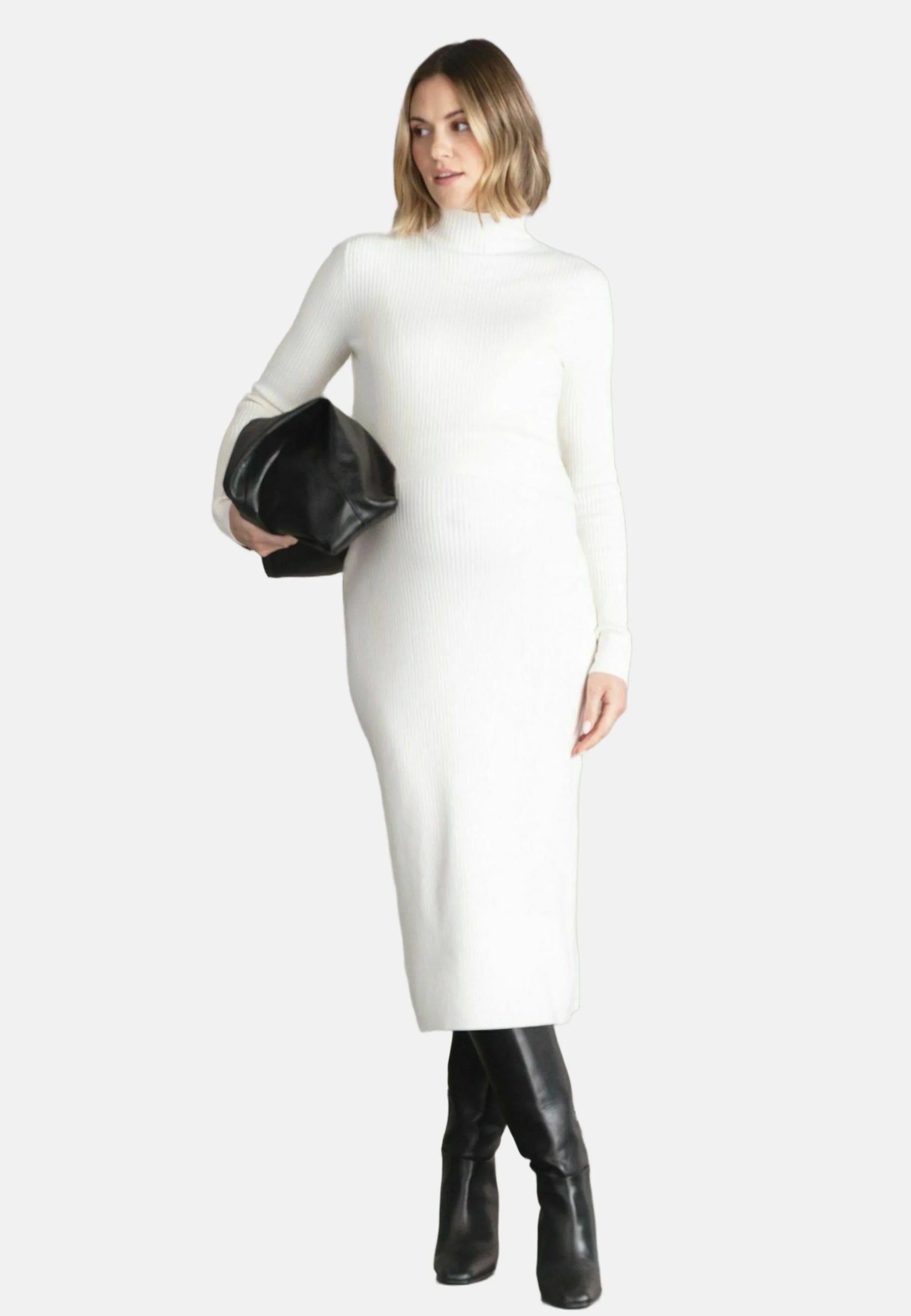 Vestido largo de embarazo para mujer maxi manga larga cruzado para lactancia
