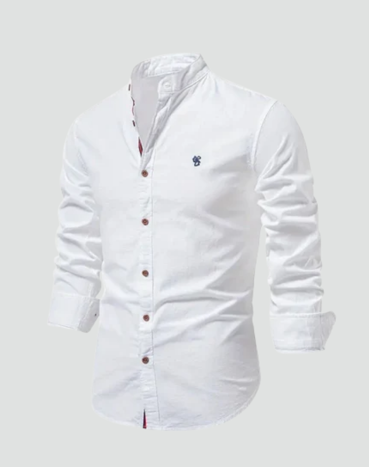 Ανδρικό Λινό Πουκάμισο με Κοντά Μανίκια Slim Fit