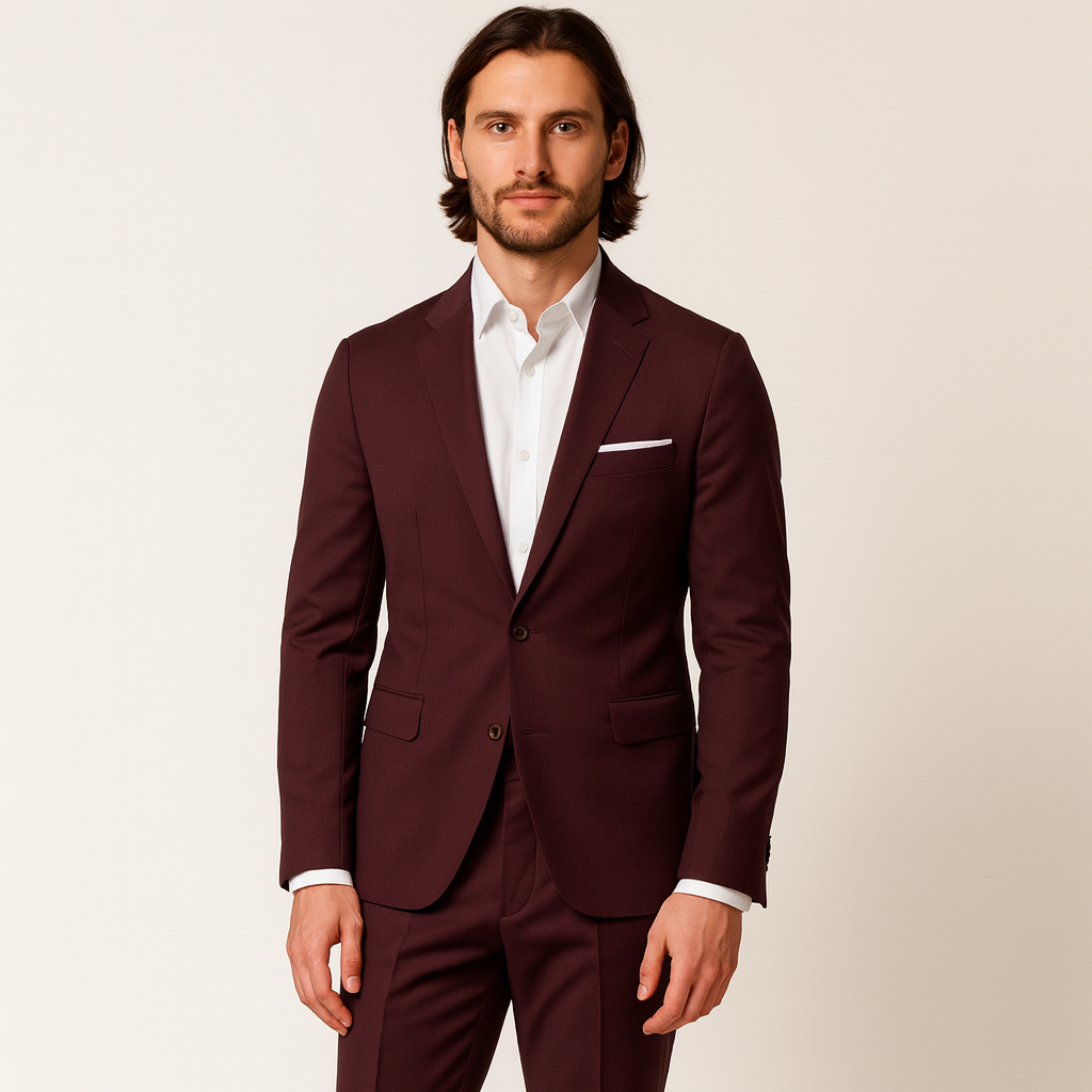 Elegant jakkesæt til mænd med luksuriøs blazer og slim fit-bukser