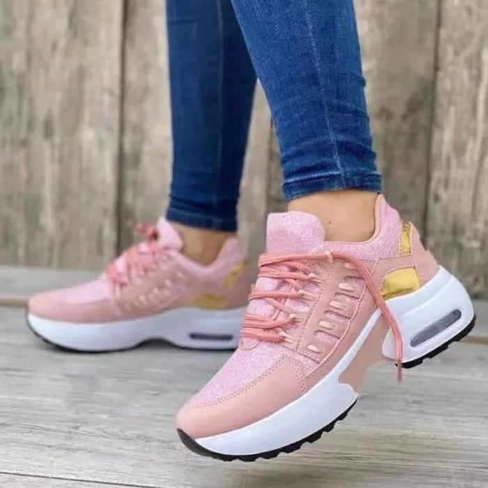 Sportliche Damen-Sneaker mit dämpfender Sohle und Schnürverschluss