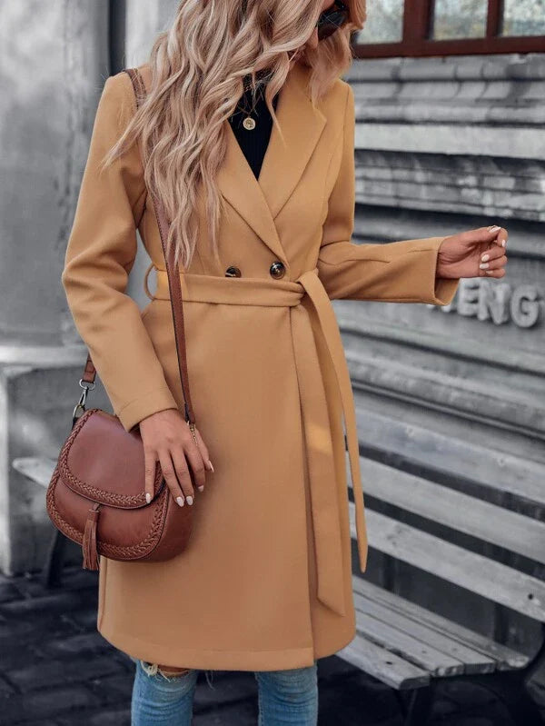 Dámska bunda Regular Fit Podšitá látka A-línia s dvojradovým zapínaním