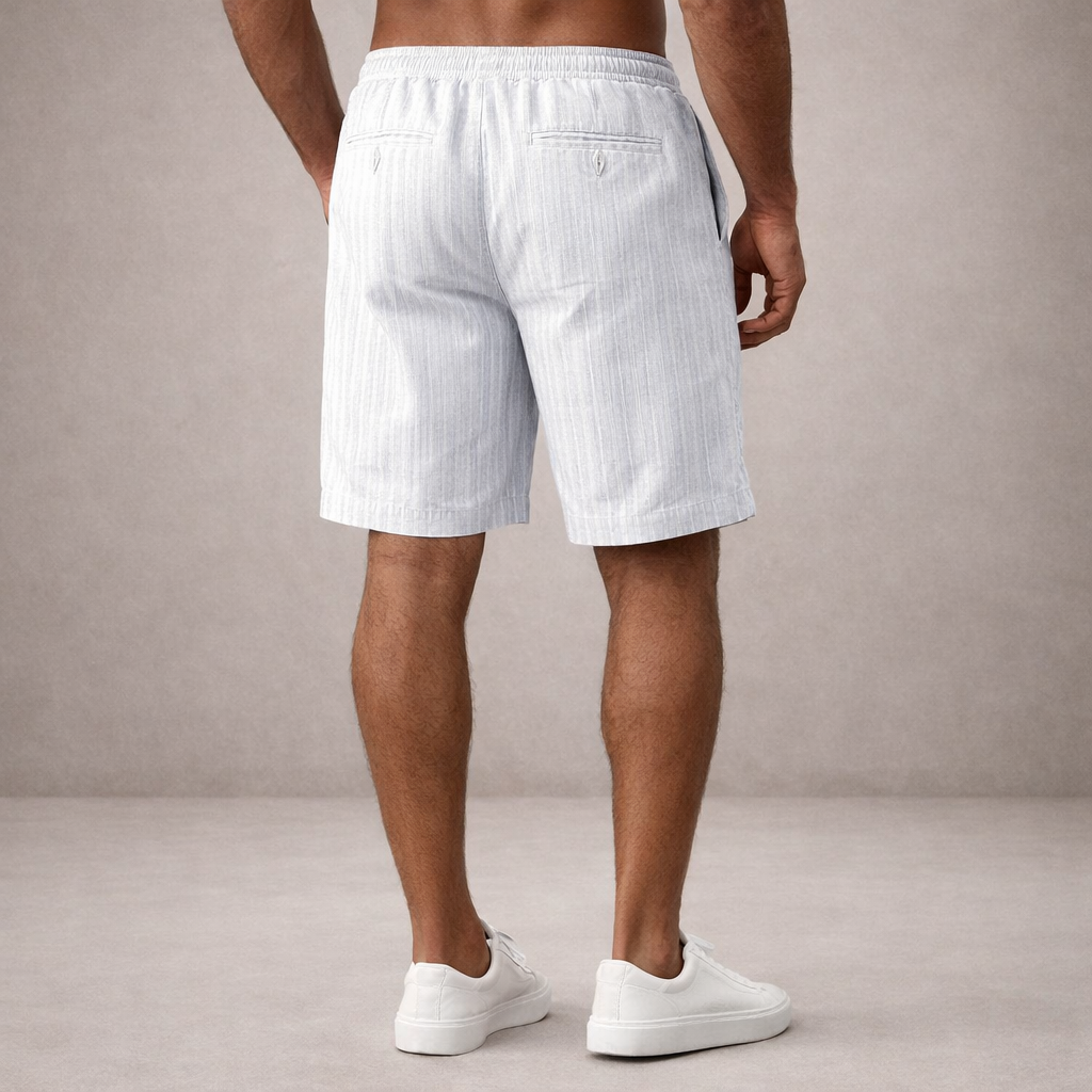 Pánské lněné krátké kalhoty Regular Fit Prodyšné Letní Casual