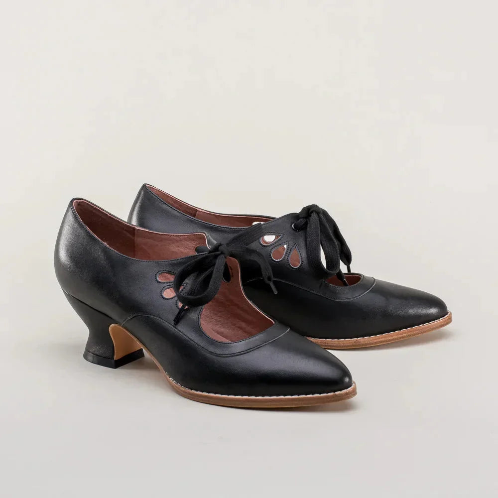 Zapatos ortopédicos para mujer de ajuste regular, de cuero con tacón alto