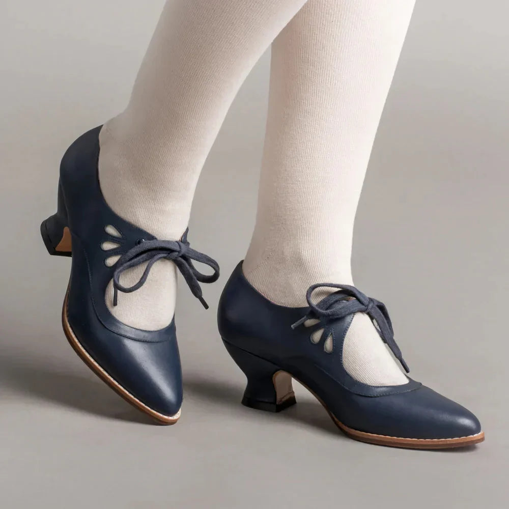 Zapatos ortopédicos para mujer de ajuste regular, de cuero con tacón alto