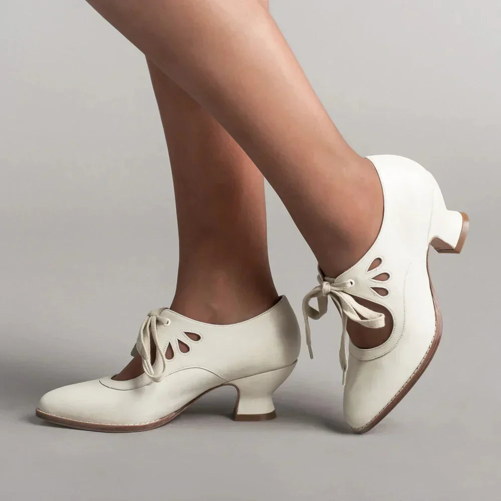 Zapatos ortopédicos para mujer de ajuste regular, de cuero con tacón alto