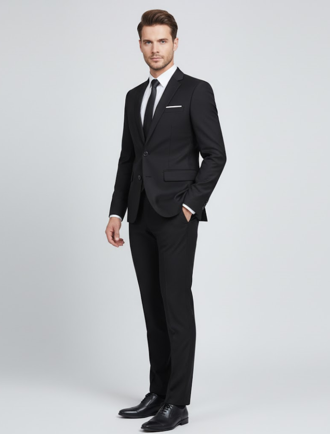 Traje Hombre Corte Slim Cuello Redondo Formal Invierno