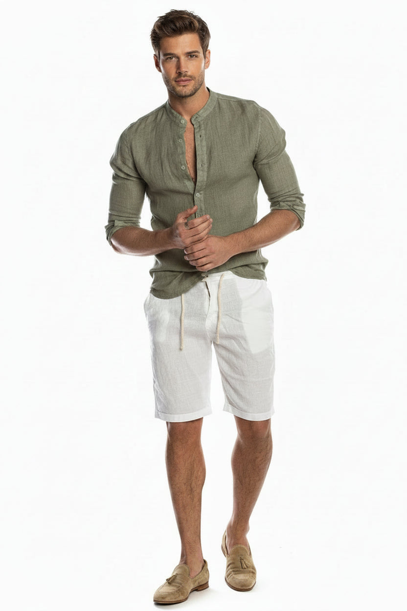 Chemise Homme Coupe Régulière Boutons Col Classique Décontractée Été