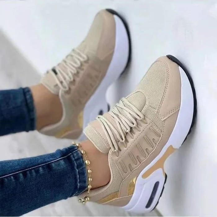 Sportliche Damen-Sneaker mit dämpfender Sohle und Schnürverschluss