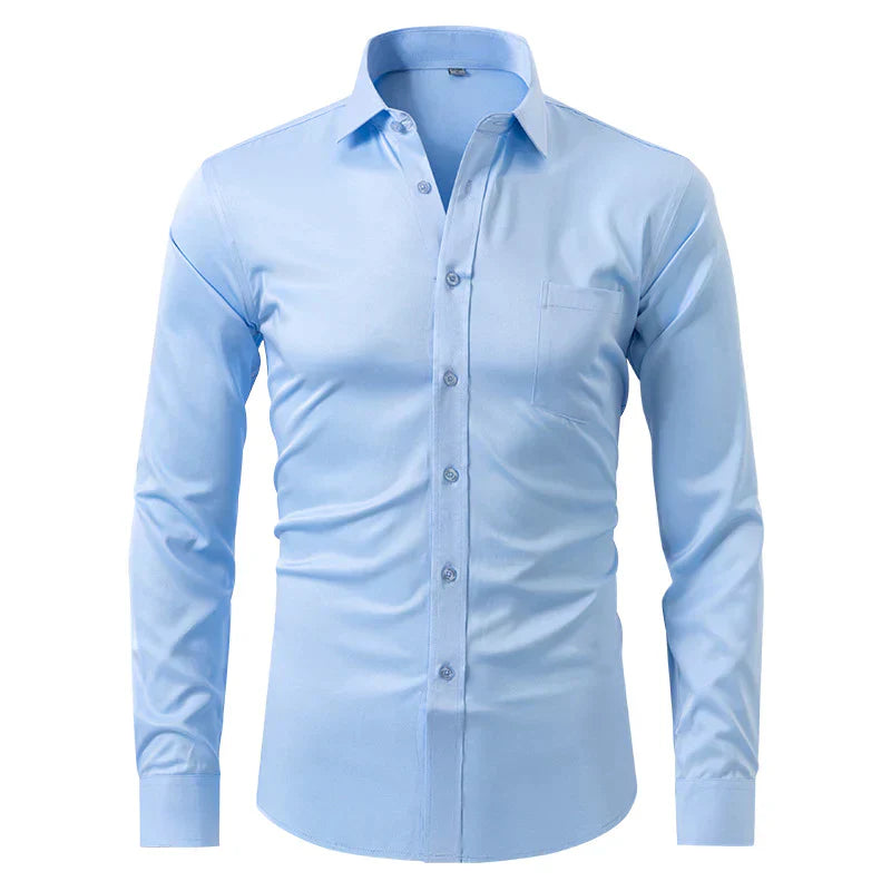 Skjorte til mænd med lange ærmer og slim fit