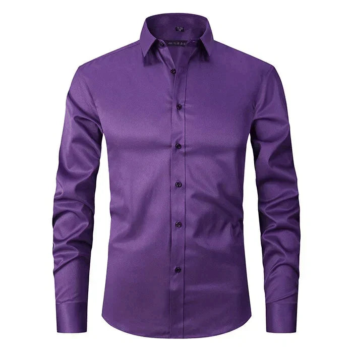 Skjorte til mænd med lange ærmer og slim fit