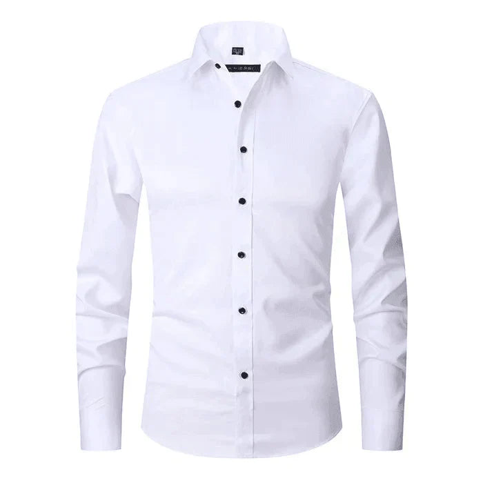 Skjorte til mænd med lange ærmer og slim fit