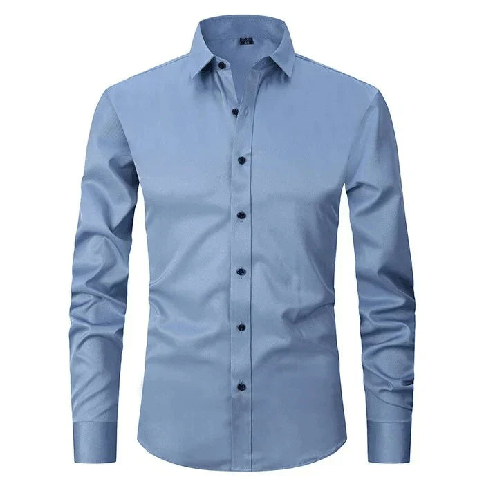 Skjorte til mænd med lange ærmer og slim fit