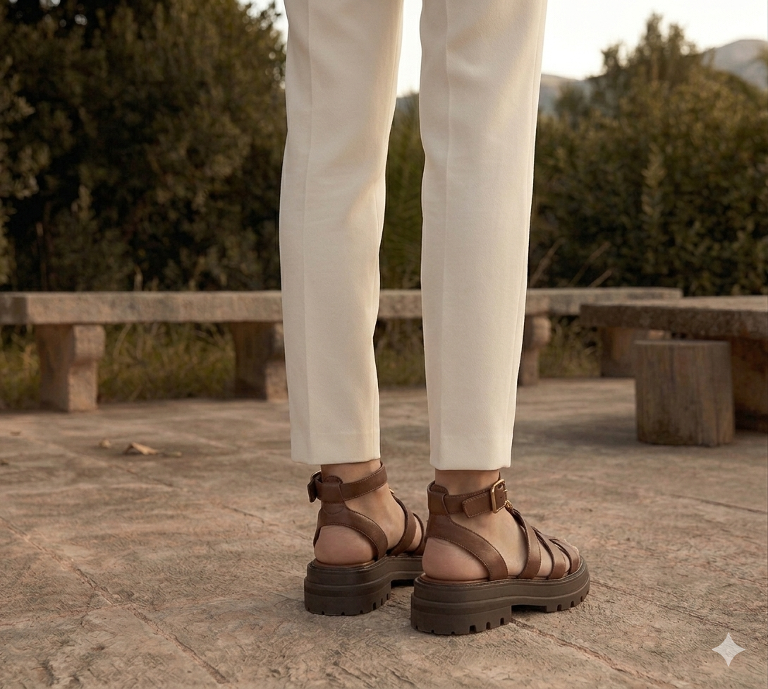 Γυναικεία σανδάλια με χοντρή σόλα, πλεκτά, slip-on για το καλοκαίρι