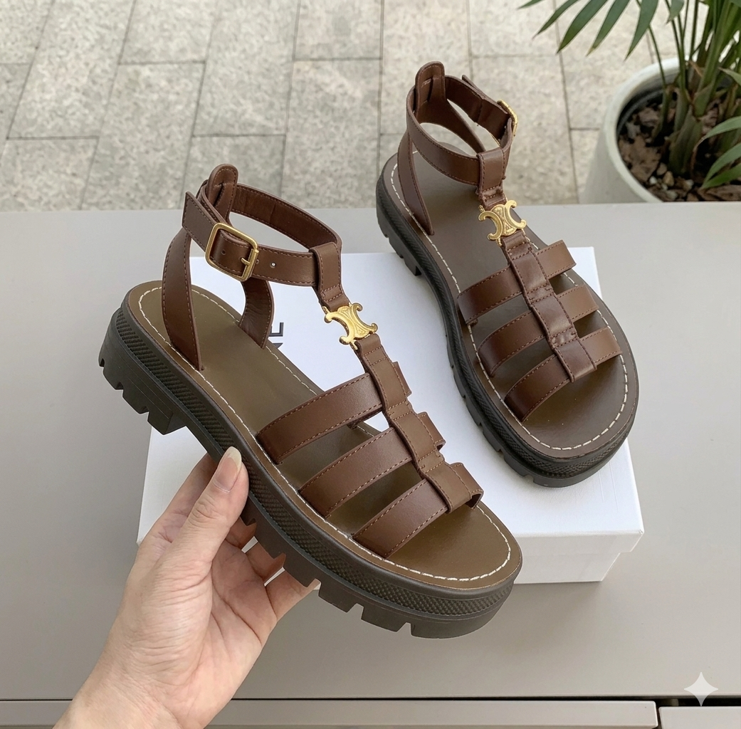 Sandalias para mujer con suela gruesa, trenzadas, tipo slip-on para verano