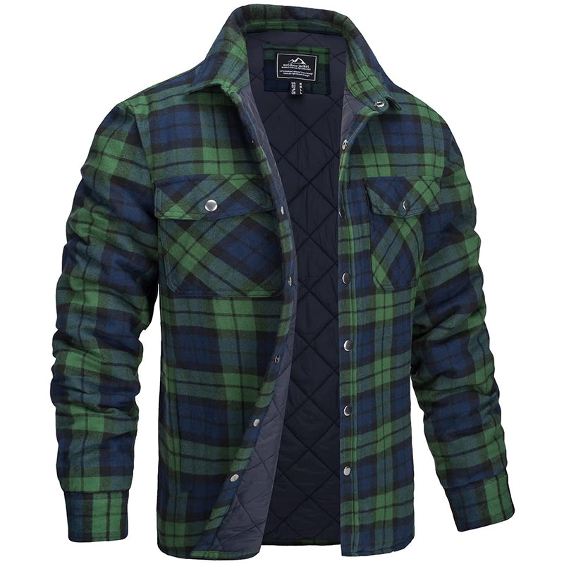 Sobrecamisa de franela para hombre con patrón de cuadros para primavera
