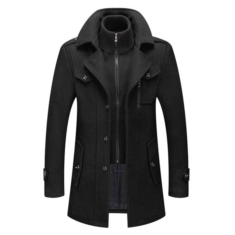 Thermal Winter Jacket for Men, Windproof Collar, Lined