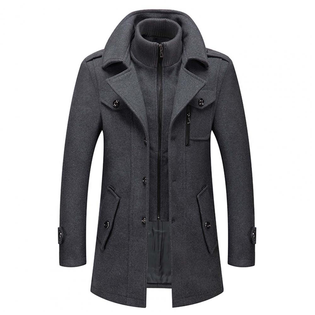 Thermal Winter Jacket for Men, Windproof Collar, Lined
