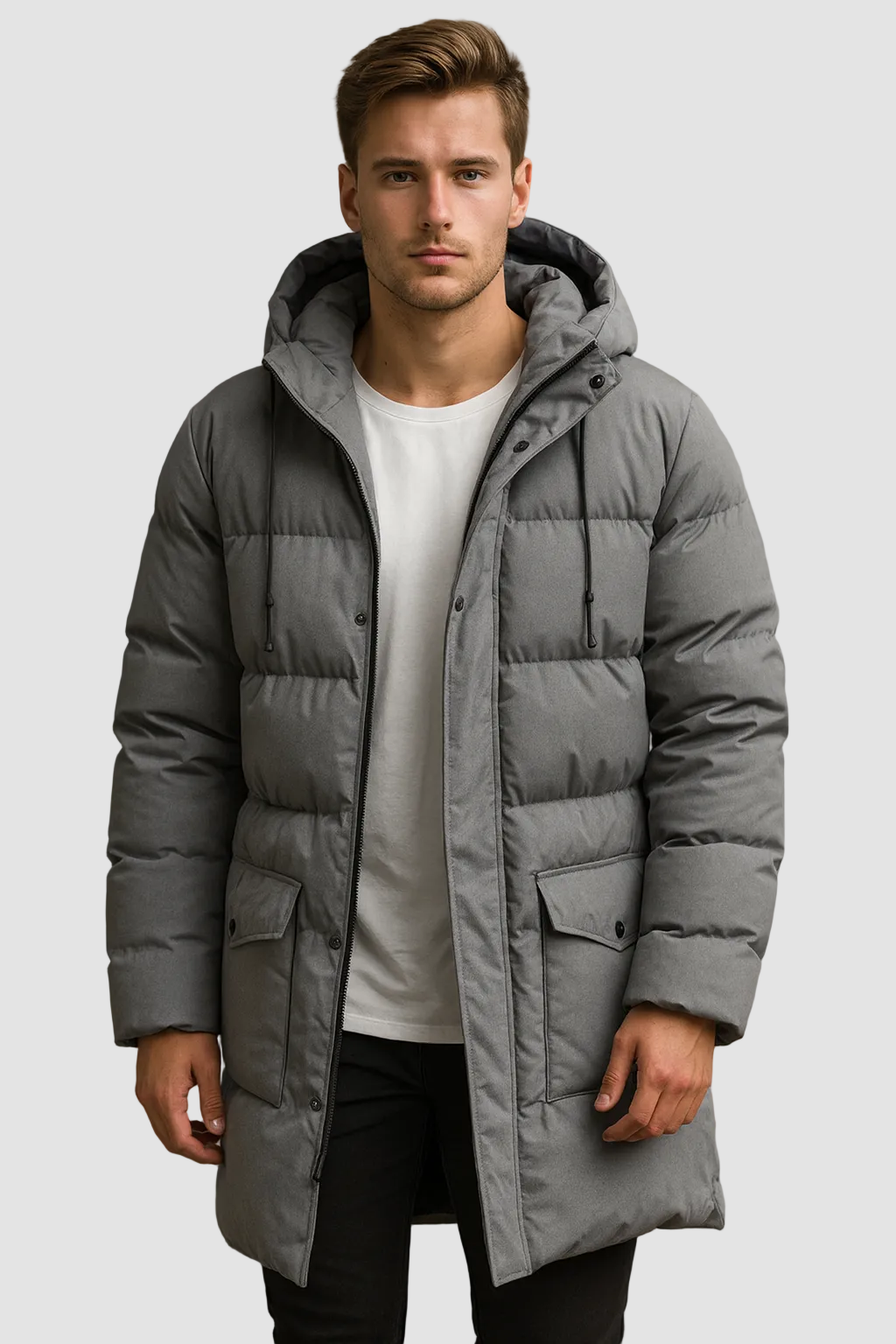 Men’s Puffer Jacket, Padded Hooded, Big and Tall Sizes up to 8XL