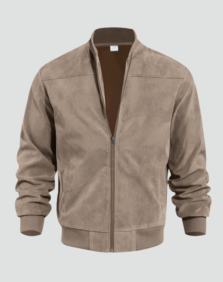 Pánská slim fit bomber bunda z semiše