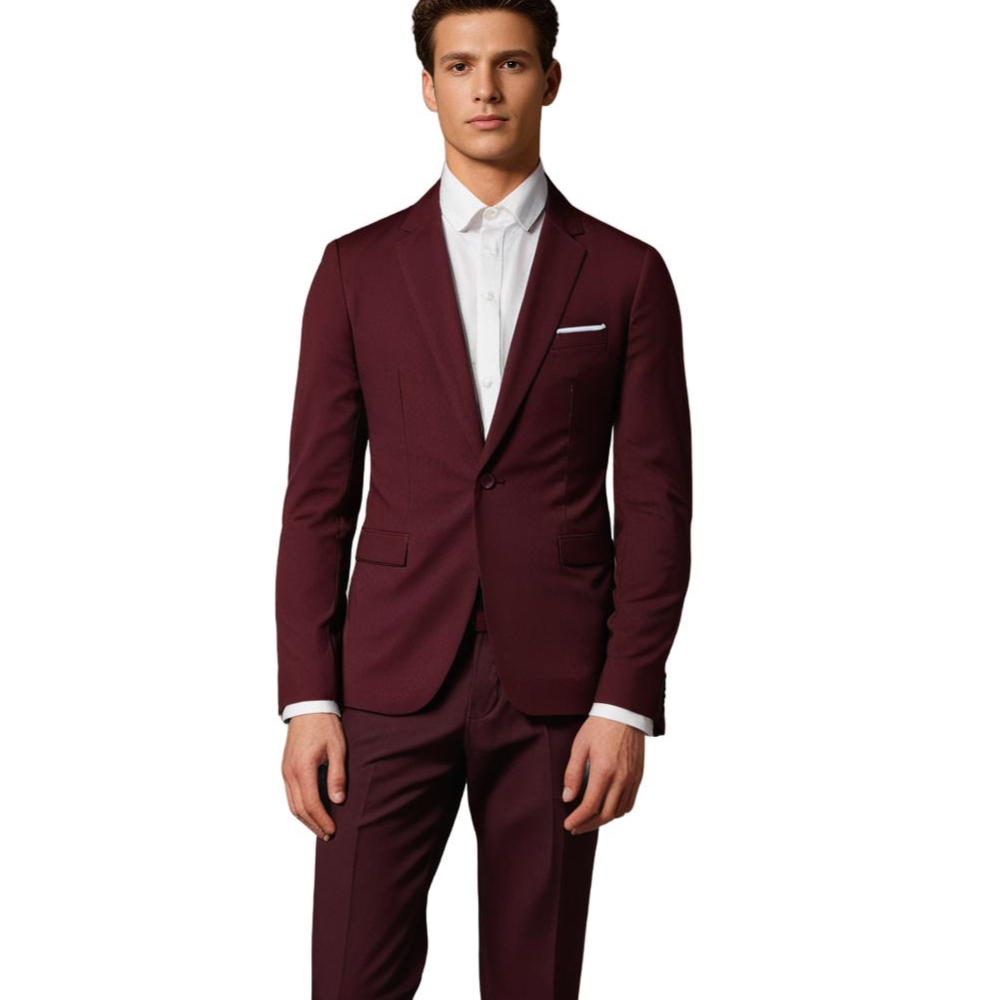 Elegant jakkesæt til mænd med luksuriøs blazer og slim fit-bukser