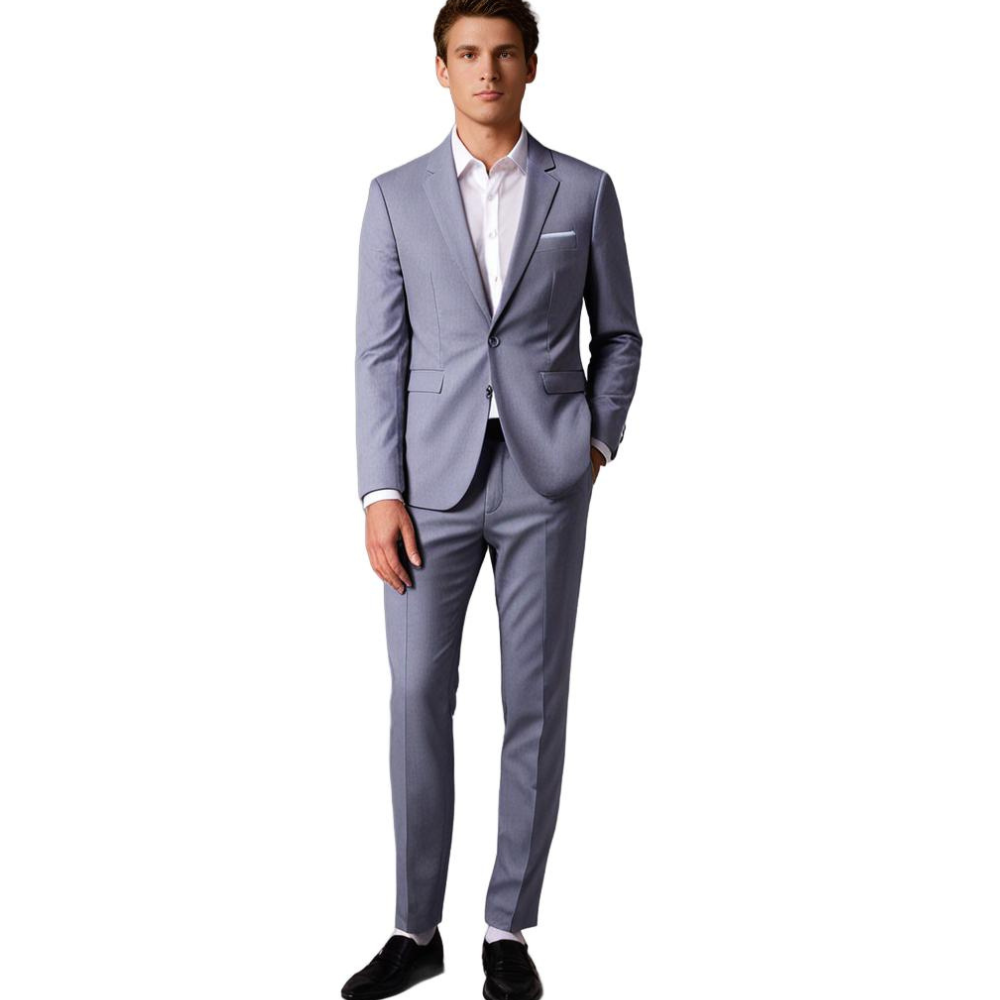 Elegant jakkesæt til mænd med luksuriøs blazer og slim fit-bukser