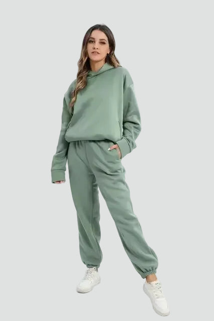 Oversized dámská tepláková souprava s kapucí a kalhotami