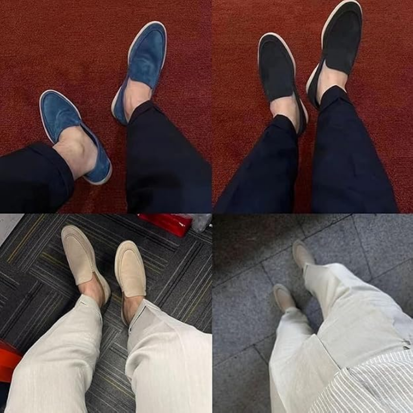 Casual loafers ανδρικά Regular Fit, δερμάτινο πάνω μέρος, slip-on μοντέλο