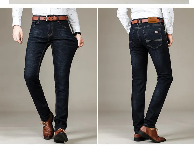 Vandafvisende jeans til mænd med ekstra stræk, slim fit