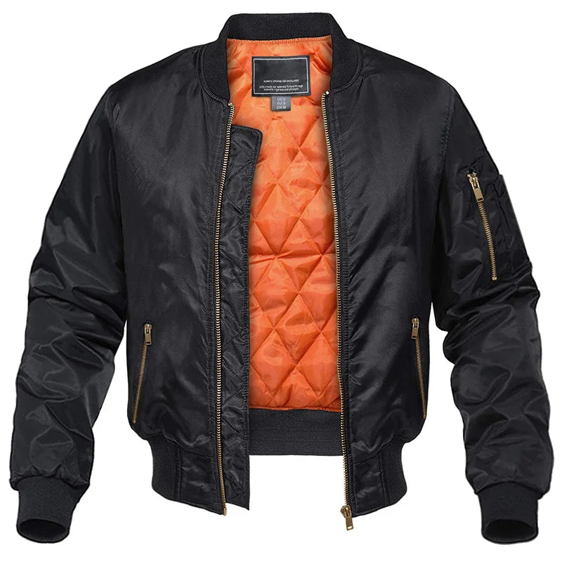 Blouson bomber pour hommes avec doublure matelassée et poches pratiques