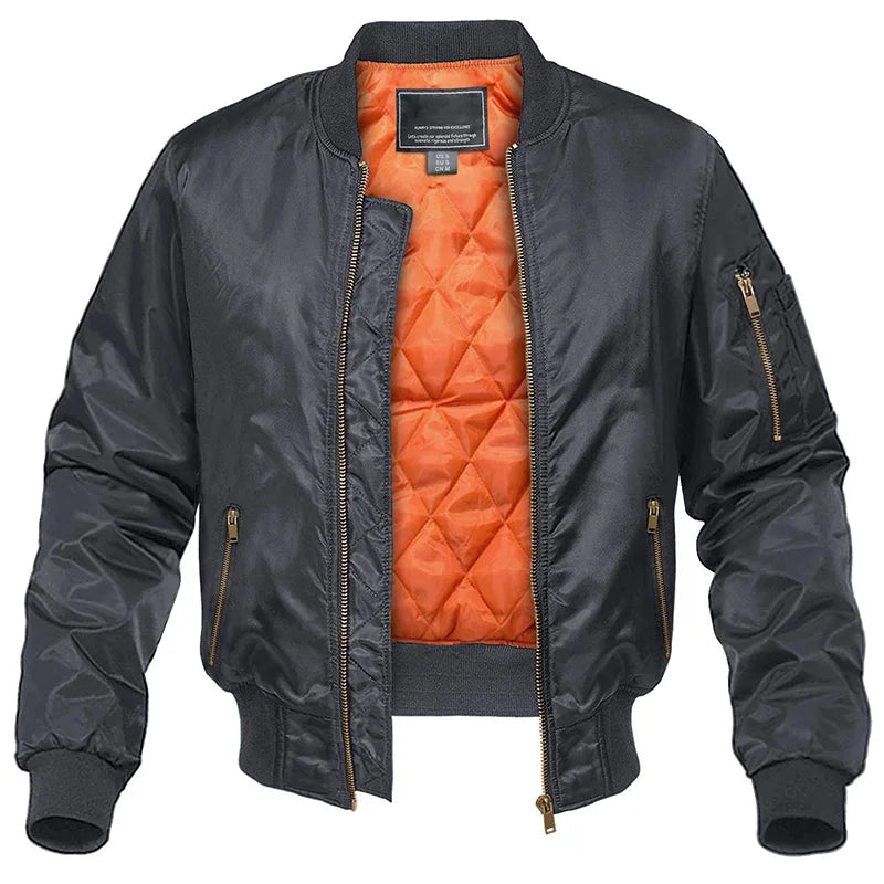 Blouson bomber pour hommes avec doublure matelassée et poches pratiques