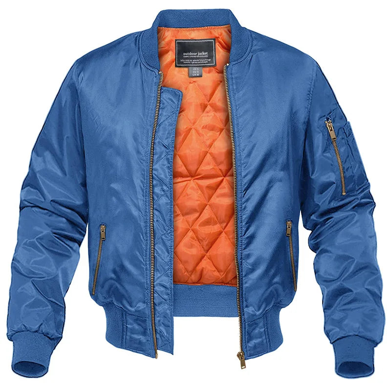 Blouson bomber pour hommes avec doublure matelassée et poches pratiques