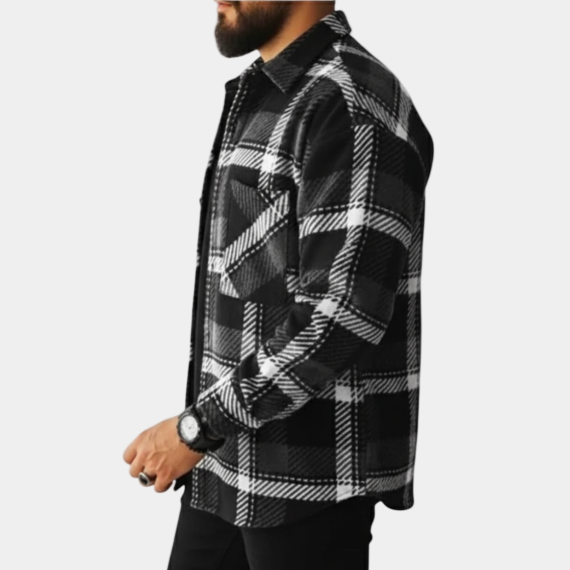 Men’s Plaid Overshirt Regular Fit Layering Autumn