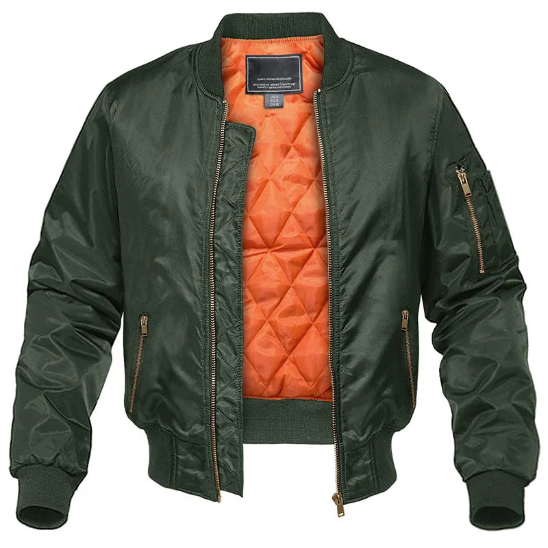 Blouson bomber pour hommes avec doublure matelassée et poches pratiques