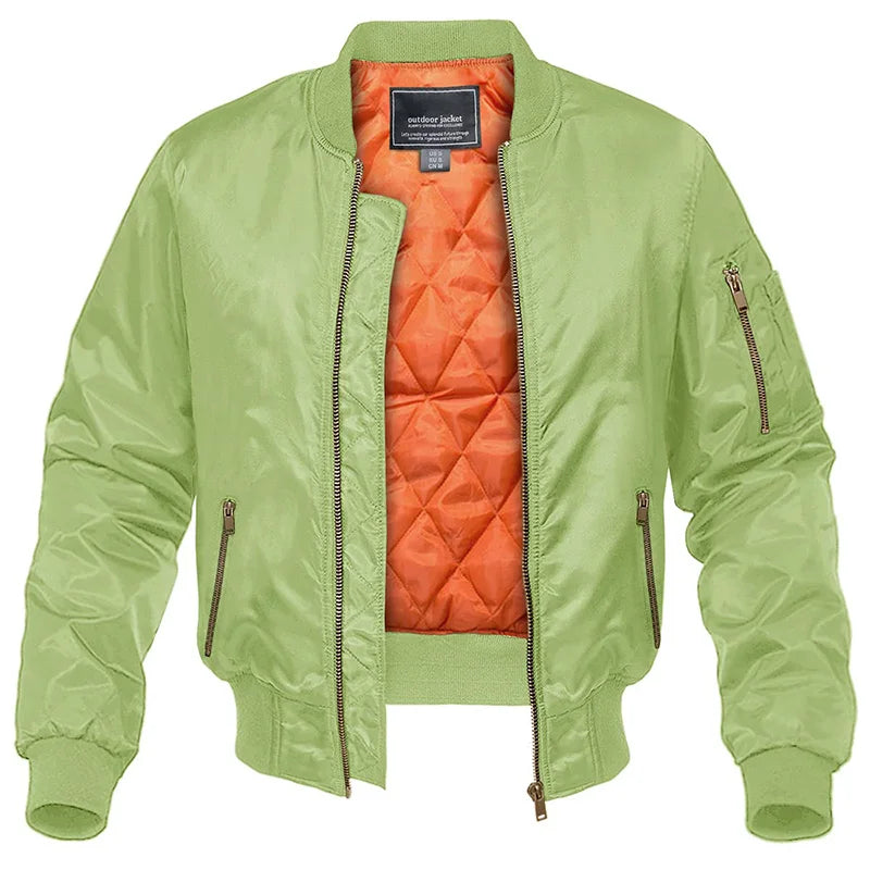 Blouson bomber pour hommes avec doublure matelassée et poches pratiques