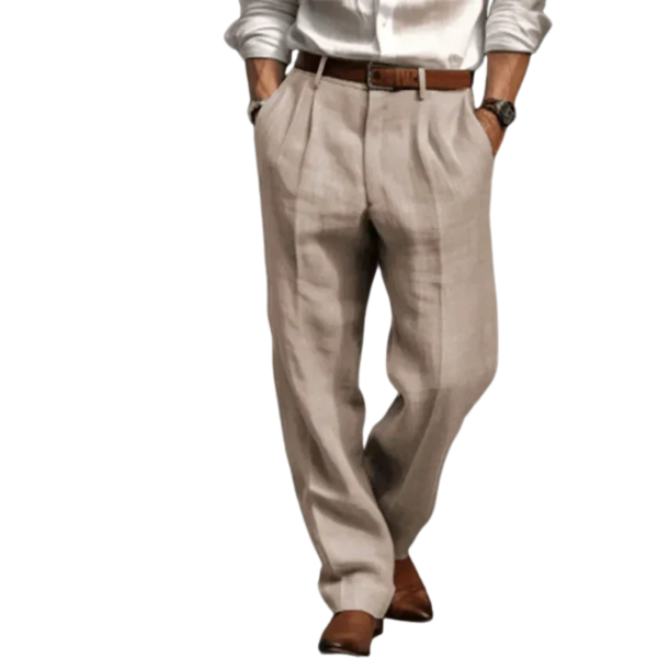 Pantalon en lin homme coupe droite confort