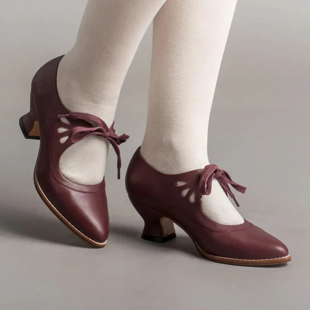 Zapatos ortopédicos para mujer de ajuste regular, de cuero con tacón alto