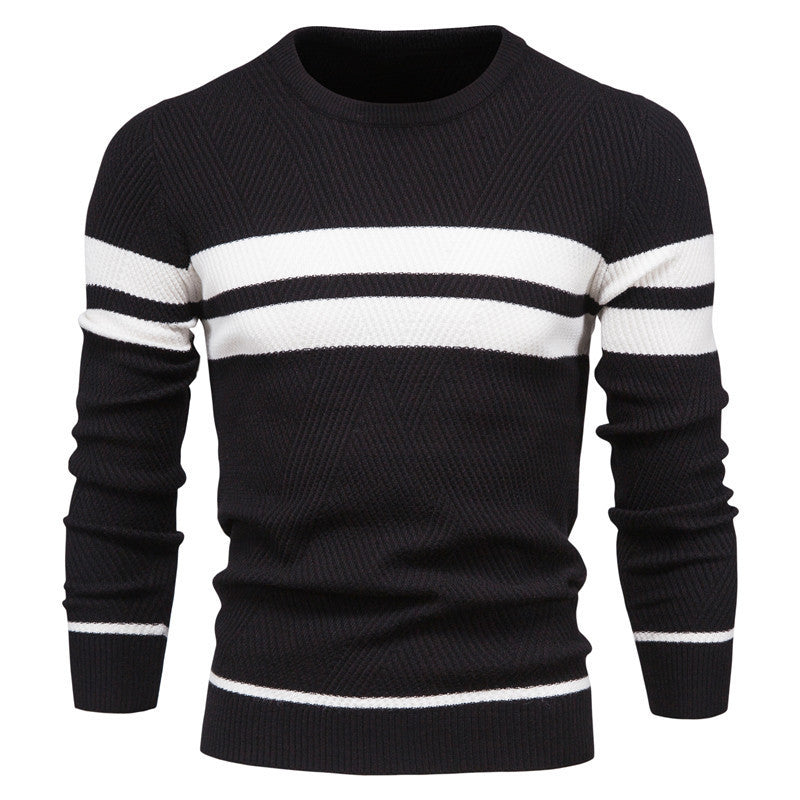 Camisola Casual às Riscas para Homem com Corte Regular
