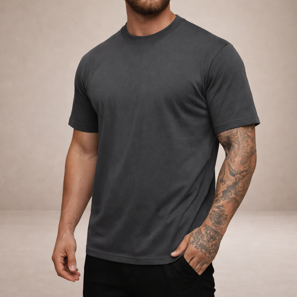 T-shirt homme coupe slim col rond manches courtes