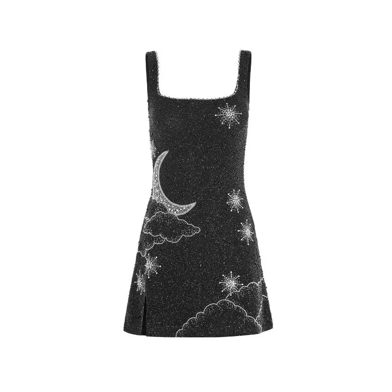 Vestido mini sin mangas con lentejuelas para eventos nocturnos
