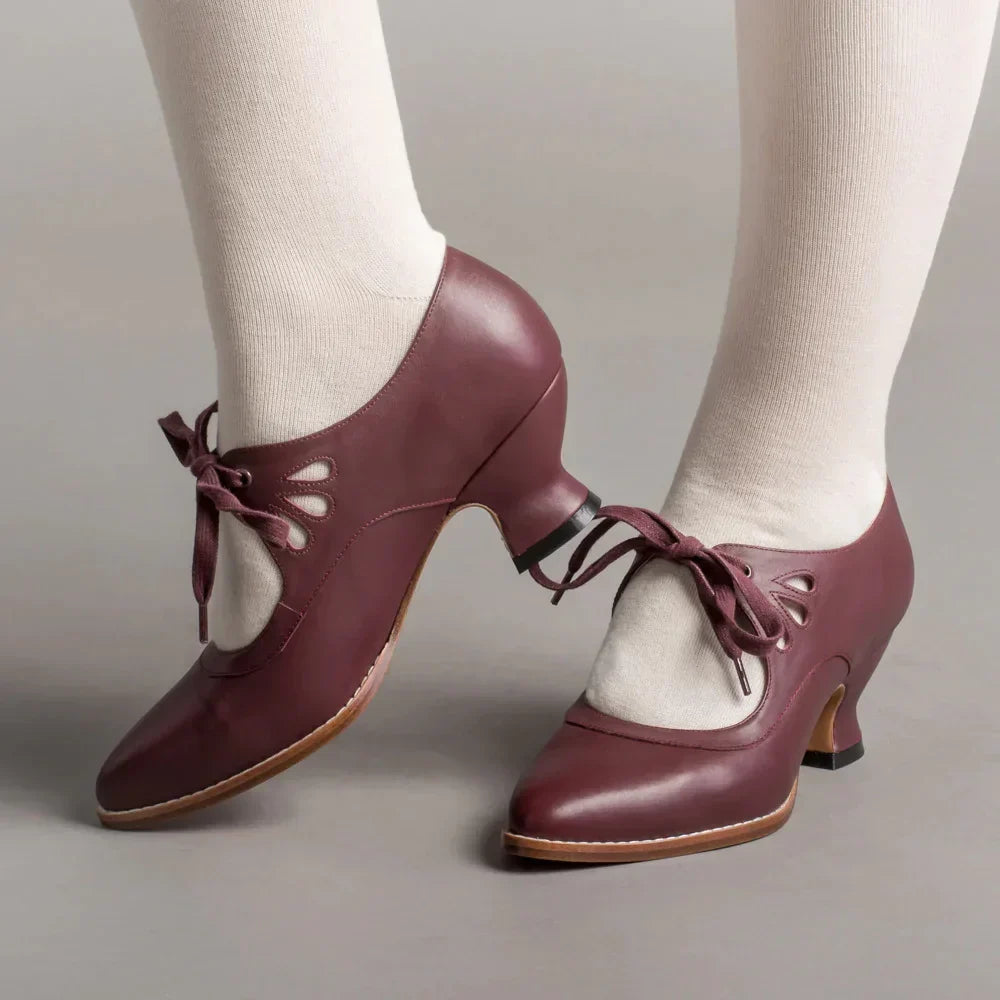 Zapatos ortopédicos para mujer de ajuste regular, de cuero con tacón alto