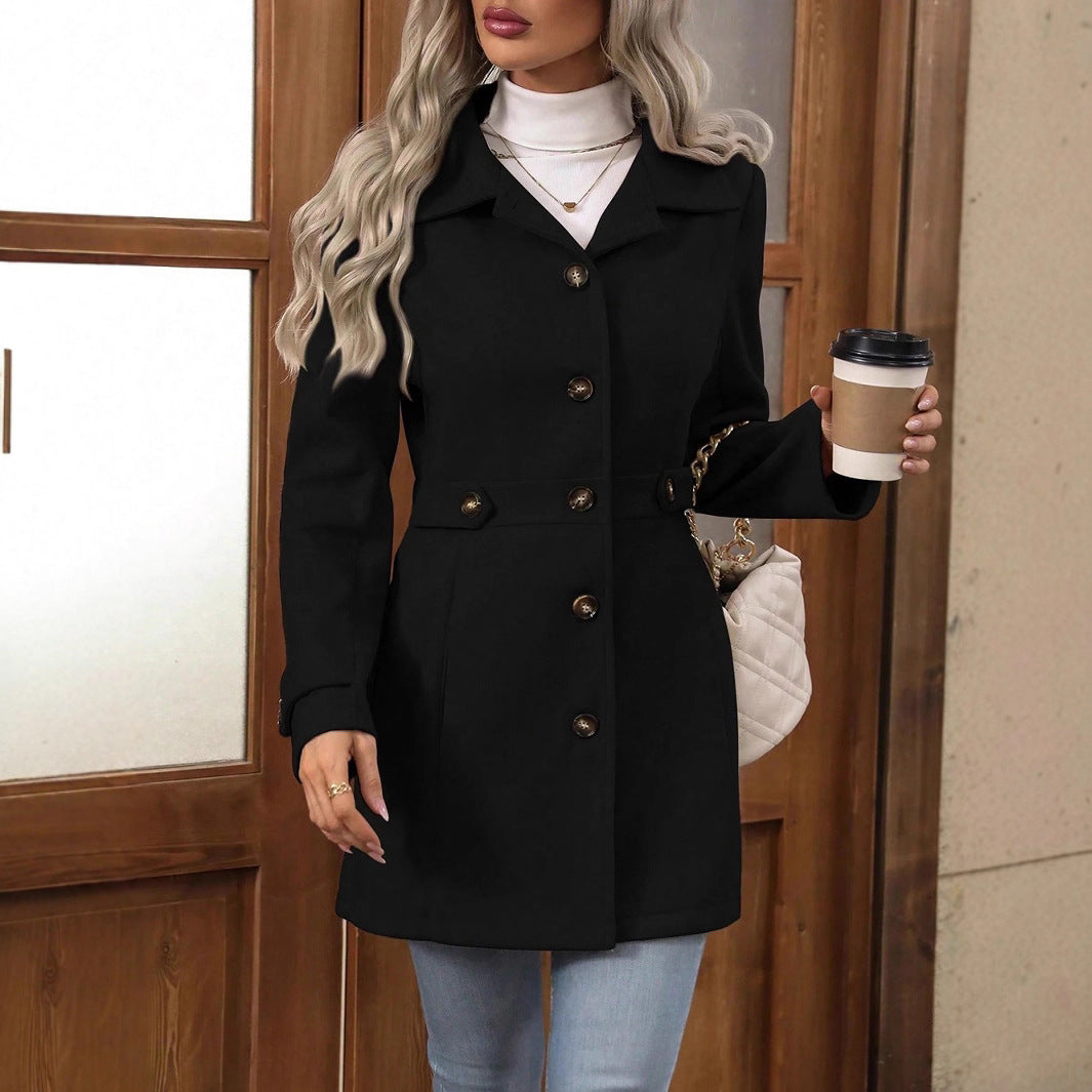 Trench-Coat d'Été Femme Ceinturé Coupe Cintrée Mi-Saison